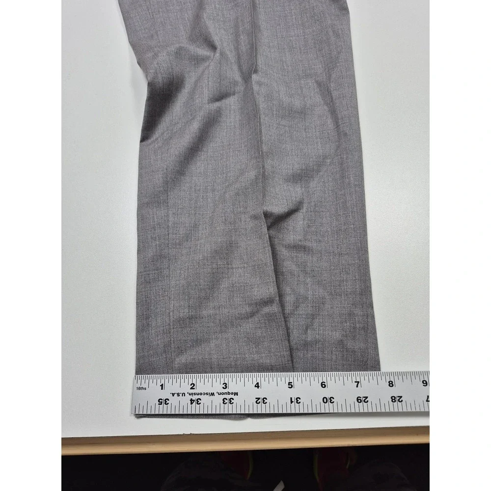Peter Millar Dress Pants Mens 38x31 Gray Virgin Wool Stretch Flat Front FLAW